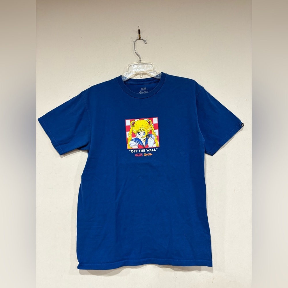 Vans x Sailor Moon Pretty Guardian Shirt Adult M Blue Short Sleeve Mens